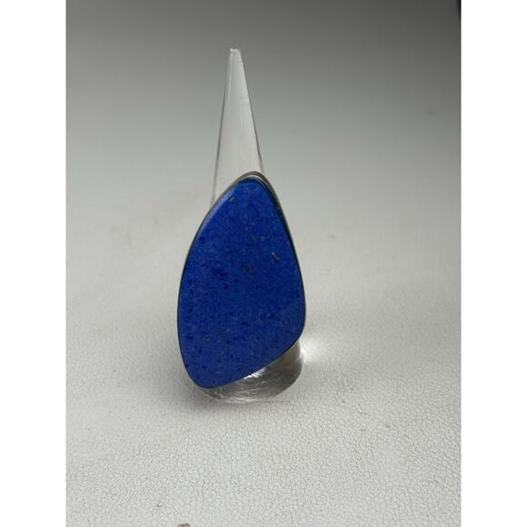 ATI Mexico Sterling Silver Ring Large Blue Gemstone Size 8 - Picture 8 of 10